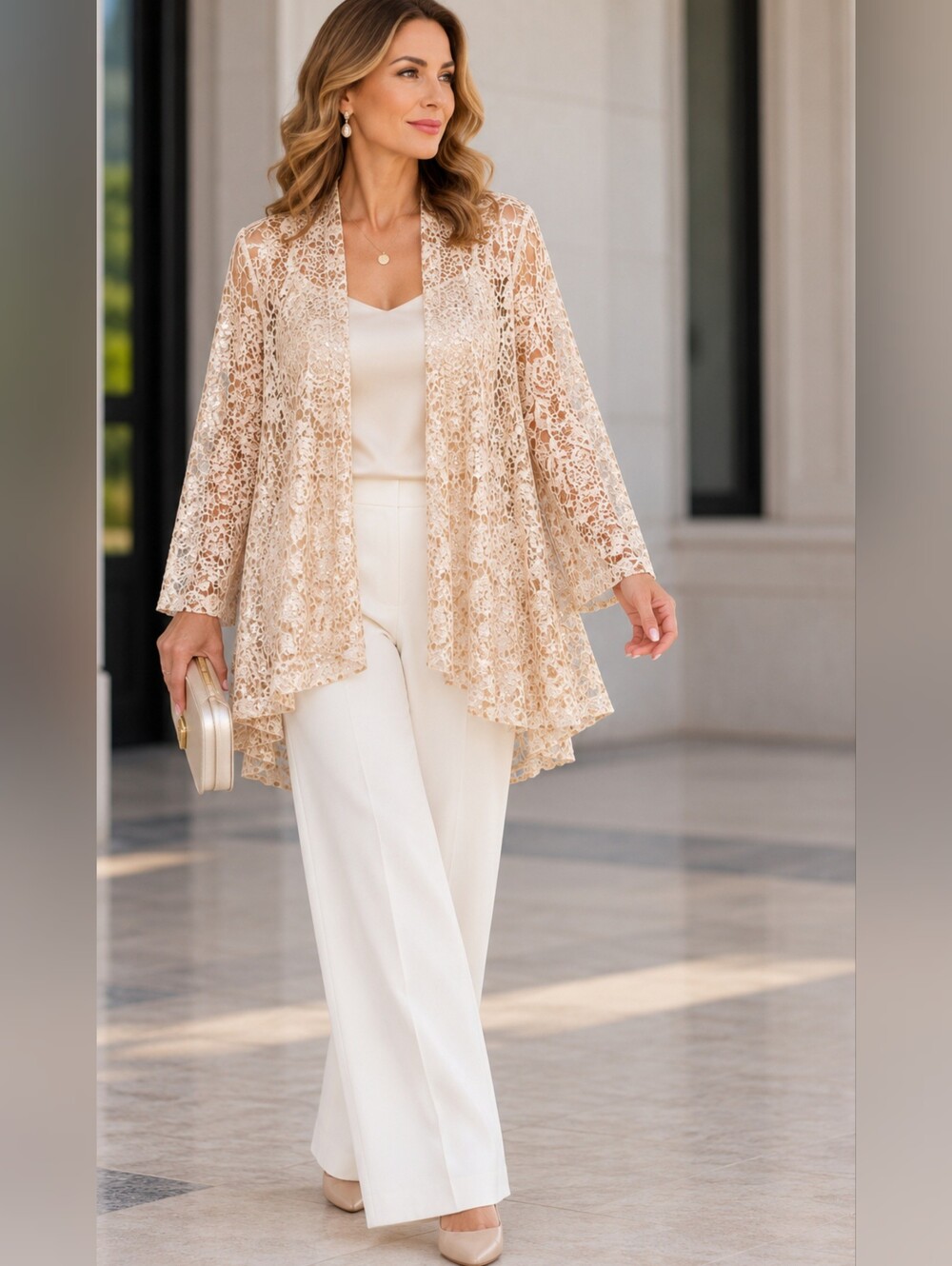 Colleen Lopez Floral Lace Sequin Open Front Jacket Size 18W